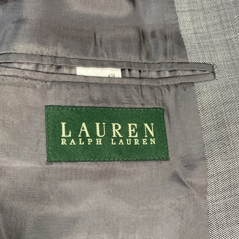 Lauren Ralph Lauren Men's Sport Coat Blazer 40R 100% Wool Gray Crosshatch